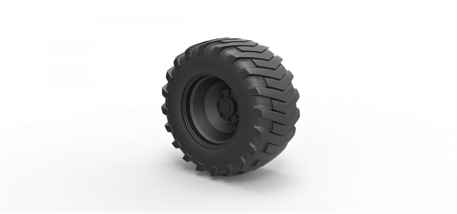 pressofuso posteriore ruota tirando trattore 2 3d stampa modello in settore automobilistico 3dexport ridimensionato pneumatico pulltractor stampabile sport veicolo giocattolo 3D print model - Mito3D