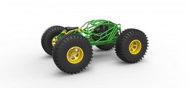 diecast rock bouncer low-pressure wheels scale 1 25 vehicle rockbouncer rockcrawler crawler buggy sport v8 awd atv offroad allterrain scaled toy print printable 3d print model - Mito3D