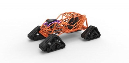 diecast rock bouncer on tracks scale 1 to 25 3d print model in vehicle 3dexport rockbouncer rockcrawler crawler buggy track tracked v8 awd atv offroad allterrain scaled toy printable 3d print model - Mito3D