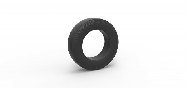 diecast semi caminhão liso pneu escala 1 25 veículo roda semitruck brinquedo impressão imprimível 3D print model - Mito3D
