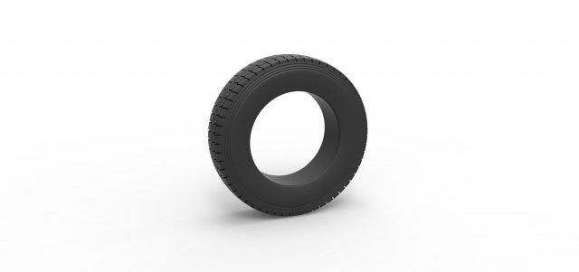 diecast semi truck tire 6 scale 1 25 vehicle semitire wheel truckwheel scaled toy print printable 3d print model - Mito3D