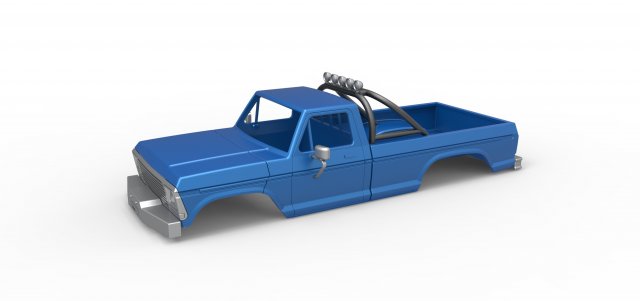 fundido presión cáscara Clásico monstruo camión versión 2 escala 1 25 vehículo monstruos megacamión escamoso juguete impresión imprimible 3D print model - Mito3D