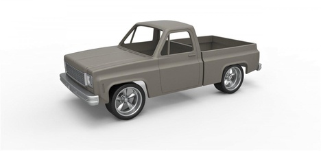 diecast shell wheels 1978 chevrolet c10 scale 1 25 car suv oldschool chevy s10 silverado pickup scaled print printable toy offroad allterrain 4x4 awd gmc 3d print model - Mito3D