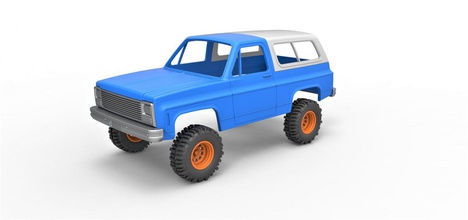diecast shell wheels 1980 chevrolet blazer k5 style grid scale 1 25 car suv oldschool chevy scaled print printable toy offroad allterrain 4x4 awd gmc 3d print model - Mito3D