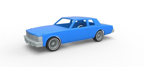 döküm kabuk tekerlekler Cadillac Sevilla 1979 coupe ölçek 1 25 araba vücut Yazdır yazdırılabilir oyuncak ölçekli eski okul klasik 3d print model - Mito3D