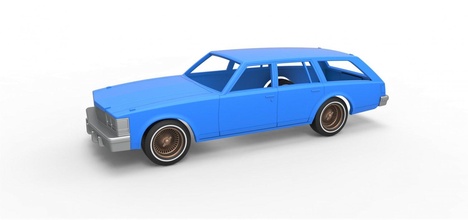 diecast shell wheels cadillac seville 1979 wagon scale 1 25 diecast car shell  cadillac seville wagon scaled classic oldschool toy print printable 3d print model - Mito3D