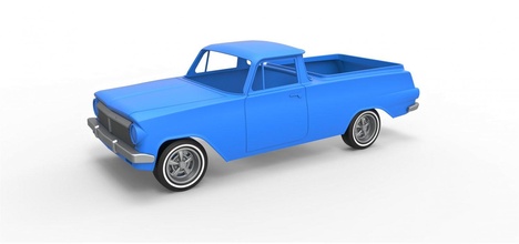 diecast shell wheels holden ej ute 1963 scale 1 10 holdenute car vehicle pickup oldschool classic scaled toy print printable 3d print model - Mito3D