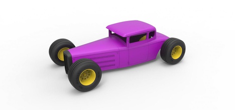 diecast shell wheels hot rod scale 1 24 car vehicle toy hotrod scaled print printable race 3d print model - Mito3D