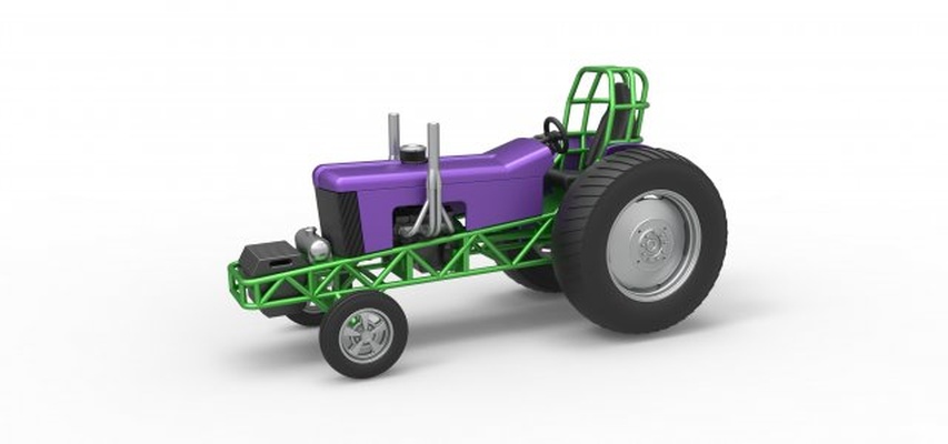 diecast small block pulling tractor scale 1 to 25 3d print model in vehicle 3dexport pullingtractor tractorpulling puller drag dragster v8 smallblock toy scaled printable 3d print model - Mito3D