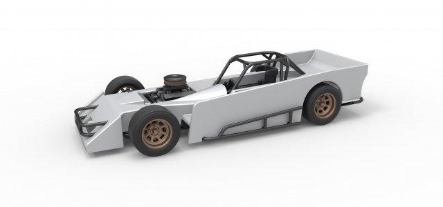 diecast small block supermodified race car scale 1 25 vehicle sbs smallblock supers asphalt pavement racing racecar concept v8 scaled toy print printable speedway 3d print model - Mito3D