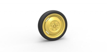 diecast space saver spare wheel scale 1 25 tire sparewheel spacesaver scaled toy print printable 3d print model - Mito3D