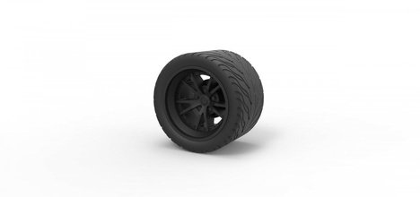 diecast esporte roda 8 pneu a parte do veículo imprimir printable brinquedo 3d print model - Mito3D