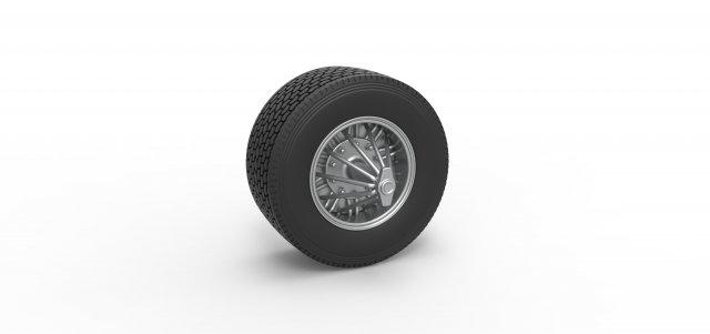 diecast super solteiro personalizadas laje roda semi caminhão escala 1 25 veículo semitruck pneu semiroda brinquedo impressão imprimível Slabwheel supersingle 3d print model - Mito3D