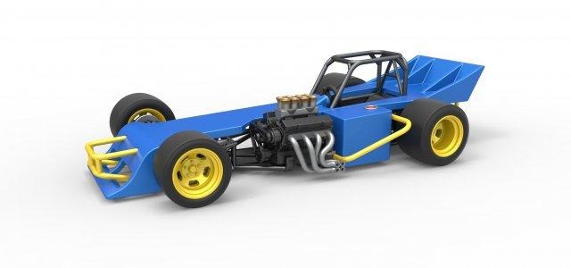 diecast supermodified front engine race car scale 1 25 vehicle modified modifieds asphalt pavement racing racecar concept v8 scaled toy print printable speedway nascar 3d print model - Mito3D
