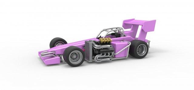 diecast supermodified front engine race car v2 scale 1 25 vehicle modified modifieds supers asphalt pavement racing racecar concept v8 scaled toy print printable speedway 3d print model - Mito3D