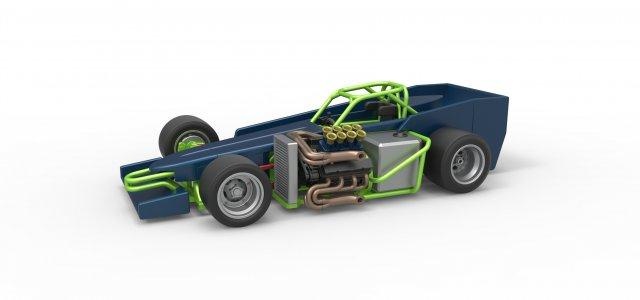 diecast supermodified front engine race car v3 scale 1 25 vehicle modified modifieds supers asphalt pavement racing racecar concept v8 scaled toy print printable speedway 3d print model - Mito3D
