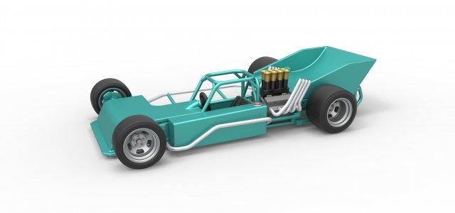 diecast supermodificado retaguarda motor raça carro escala 1 25 veículo modificado asfalto Pavimento corrida conceito v8 brinquedo impressão imprimível autopista nascar 3d print model - Mito3D