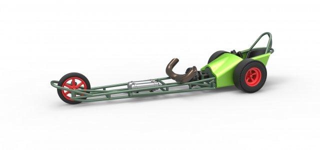 döküm tekerlekli dragster roket türbin ölçek 1 25 araç Jet motoru jet sürükleyicisi yanma odası sürüklemek konsept ölçekli oyuncak 3d print model - Mito3D