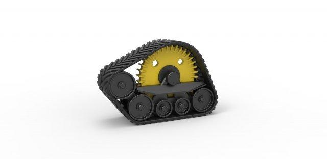 fundido presión pista tractor escala 1 25 3d impresión modelo vehículo goma juguete escamoso imprimible 3d print model - Mito3D