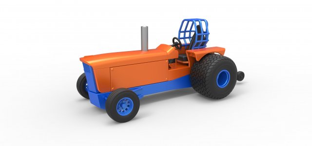 Druckguss Traktor Dragster Konzept Rahmen 1 25 Fahrzeug ziehen Rennen Schleppertraktor Traktoranzüge Schlepper skaliert Spielzeug 3D print model - Mito3D