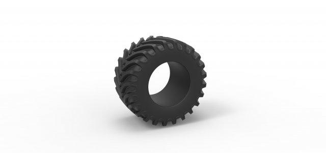 diecast trator pneu 12 escala 1 25 veículo roda brinquedo impressão imprimível estrada terreno 3d print model - Mito3D
