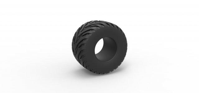 diecast trator pneu 18 escala 1 25 veículo trator pneu pneu roda diecast estrada terreno escala brinquedo impressão imprimível 3d print model - Mito3D