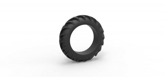 fundido presión tractor neumático 19 escala 1 25 vehículo rueda camino terreno escamoso juguete impresión imprimible 3d print model - Mito3D