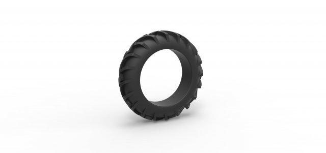 diecast tractor tire 20 scale 1 25  vehicle tractor tire tyre wheel diecast offroad allterrain scaled toy print printable  3d print model - Mito3D