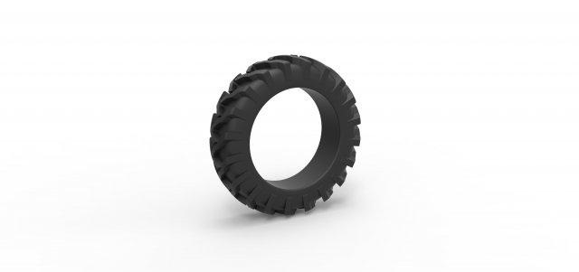 fundido presión tractor neumático 21 escala 1 25 vehículo rueda camino terreno escamoso juguete impresión imprimible 3d print model - Mito3D