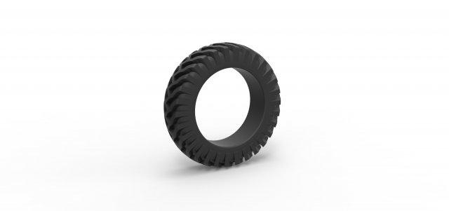 diecast trator pneu 22 escala 1 25 veículo roda estrada terreno brinquedo impressão imprimível 3d print model - Mito3D