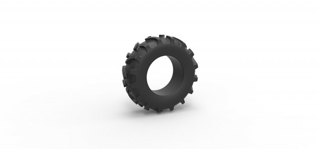 fundido presión tractor neumático 26 escala 1 25 vehículo rueda camino terreno escamoso juguete impresión imprimible 3D print model - Mito3D