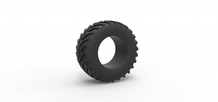 diecast tractor tire 28 scale 1 to 25 3d print model in vehicle 3dexport tyre wheel offroad allterrain scaled toy printable 3d print model - Mito3D