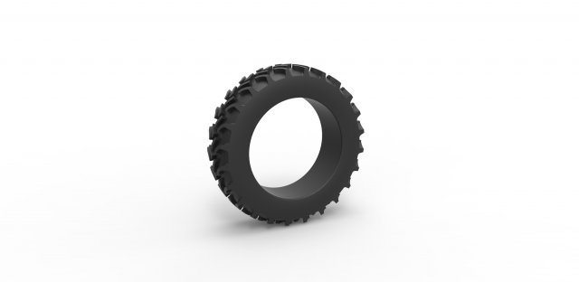 fundido presión tractor neumático 5 escala 1 25 rueda camino terreno escamoso juguete impresión imprimible 3D print model - Mito3D