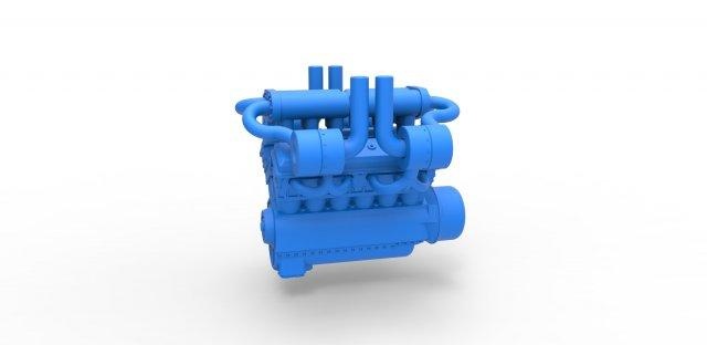 diecast turbo motor v12 puxar trator 3 escala 1 to 25 3d impressão modelo in veículo 3dexport enginev12 brinquedo imprimível 3d print model - Mito3D