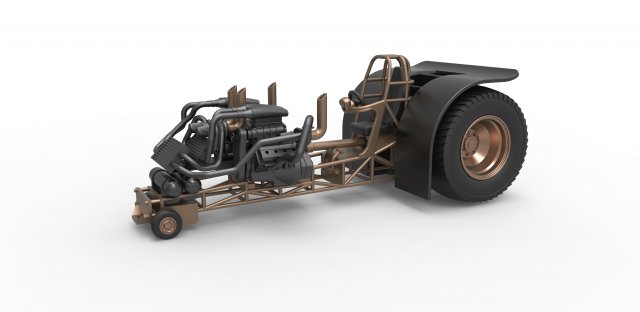 moulé pression twin engined tirant tracteur échelle 1 to 25 3d impression modèle in véhicule 3dexport traction traîne dragster sport bimoteur v8 turbo escaladé jouet 3D print model - Mito3D