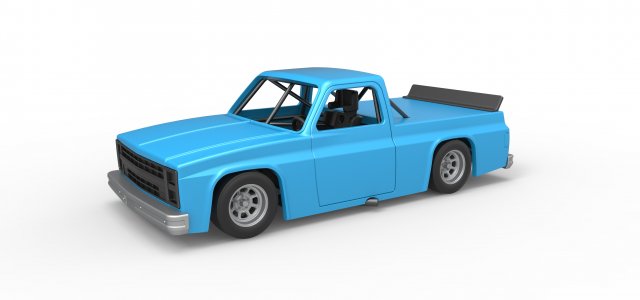 döküm nostaljik Nascar yarış kamyon ölçek 1 25 araç arabası v8 ölçekli oyuncak Yazdır yazdırılabilir pisti 3D print model - Mito3D