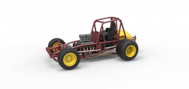 diecast vintage arrancada carro base escala 1 25 veículo chassis corrida sujeira brinquedo impressão imprimível autopista v8 3d print model - Mito3D