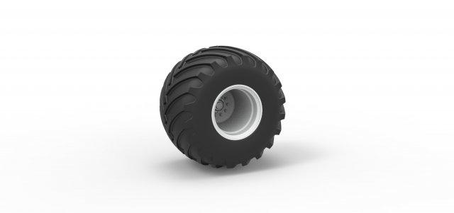 diecast wheel bigfoot 2 monster truck scale 1 25  vehicle wheel tire bigfoot monster monstertruck monsterjam megatruck vintage oldschool offroad scaled toy print printable  3d print model - Mito3D