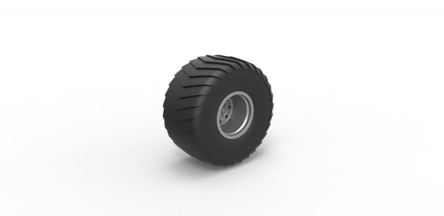 diecast roda mini Cajado puxar trator escala 1 25 pneu arrastar dragster tração puxando brinquedo impressão imprimível 3D print model - Mito3D