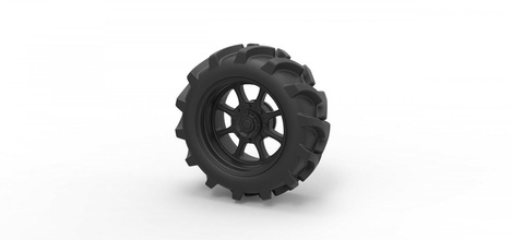 diecast wheel mud truck 3d print model in automotive 3dexport tire vehicle printable toy mudtruck 3d print model - Mito3D