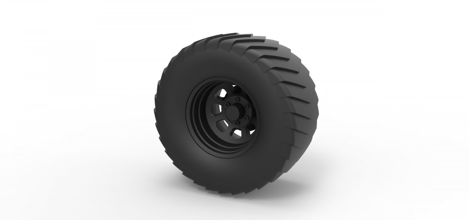 diecast wheel pulling truck tire part vehicle print printable toy sport pullig 3D print model - Mito3D