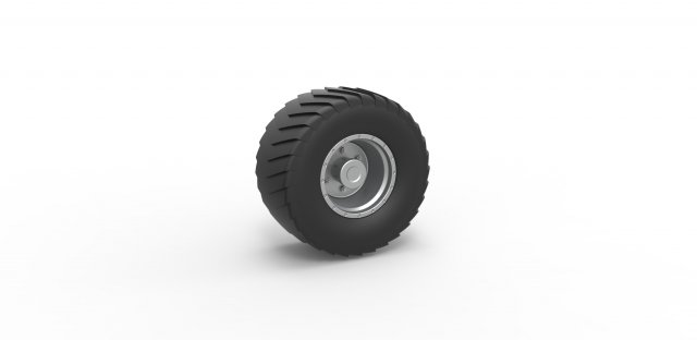diecast wheel pulling truck 2 scale 1 to 25 3d print model in vehicle 3dexport tire tyre drag dragster sport pullingtruck pullingtire pullingwheel scaled toy printable 3D print model - Mito3D