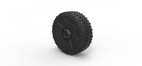 diecast wheel tesla cyberpunk truck tire offroad allterrain scifi vehicle car print printable 3d print model - Mito3D