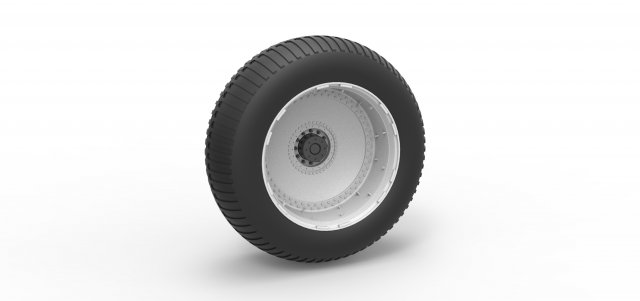 moulé pression roue ancien monstre camion échelle 1 25 véhicule pneu impression imprimable jouet monstres mégatruck vieille école route escaladé 3D print model - Mito3D