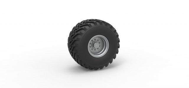 diecast wheel vintage monster truck scale 1 25 vehicle tire bigfoot missbigfoot monstertruck monsterjam megatruck oldschool offroad scaled toy print printable 3d print model - Mito3D