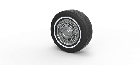 diecast wire wheel 3 scale 1 10 car tire scaled oldschool classic print printable toy 3d print model - Mito3D