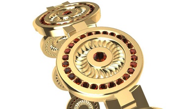 diferentes pulsera de piedras preciosas las gemas oro pulseras 3d print model - Mito3D