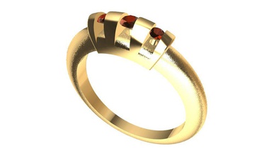 diversi anello di gemme oro 3d print model - Mito3D