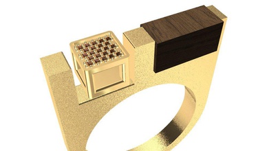 different ring wood gems 3d print model - Mito3D