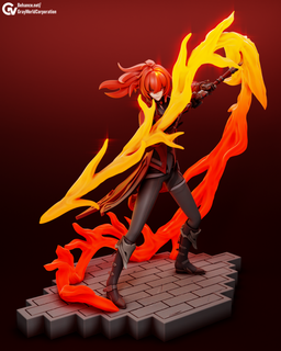 diluc red dead night - genshin impact man genshinimpact figure game character 3dprinting 3d print model - Mito3D